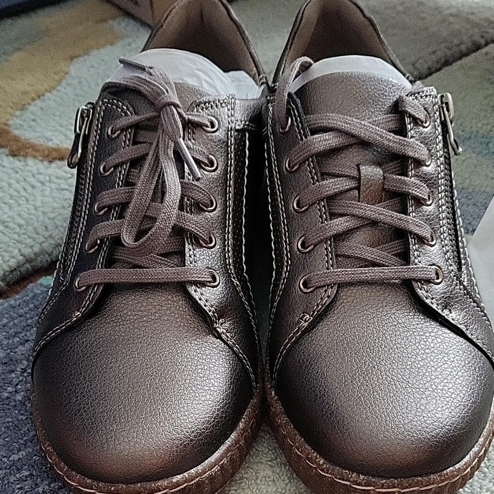 Clarks Metallic Taupe Slip-On Sneaker
